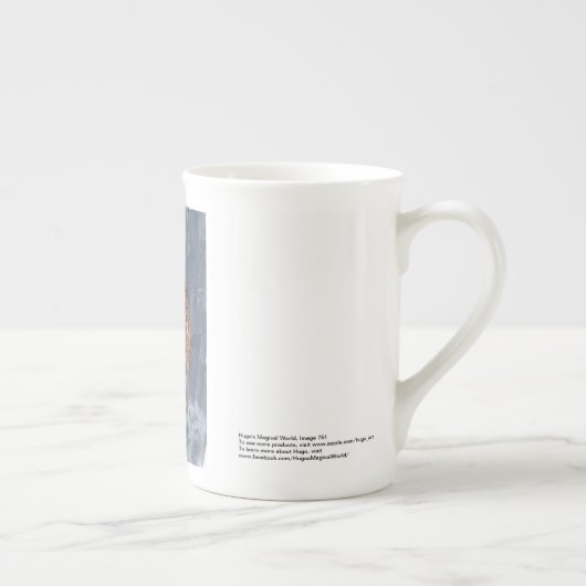 Kleinere uil met grijze achtergrond mok (Rechts)