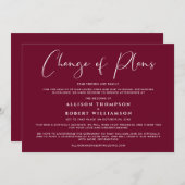Kleinere Verkleinde Bruiloft Wijziging van Plannen Aankondiging (Voorkant / Achterkant)
