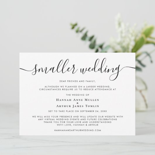 Kleinere Verkleinde Huwelijks Script Aankondiging (Staand voorkant)