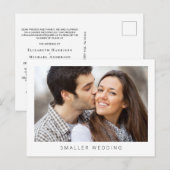 Kleinere Verkleinde Trouwfoto Eenvoudig Aankondigingskaart (Voorkant / Achterkant)
