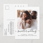Kleinere, verkleinde trouwfoto met weinig details aankondigingskaart (Voorkant / Achterkant)