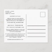 Kleinere, verkleinde trouwfoto minimaal aankondigingskaart (Achterkant)