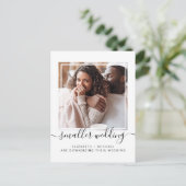Kleinere, verkleinde trouwfoto minimaal aankondigingskaart (Staand voorkant)