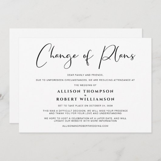 Kleinere verkleining van het huwelijk: verbouwing  aankondiging (Voorkant / Achterkant)