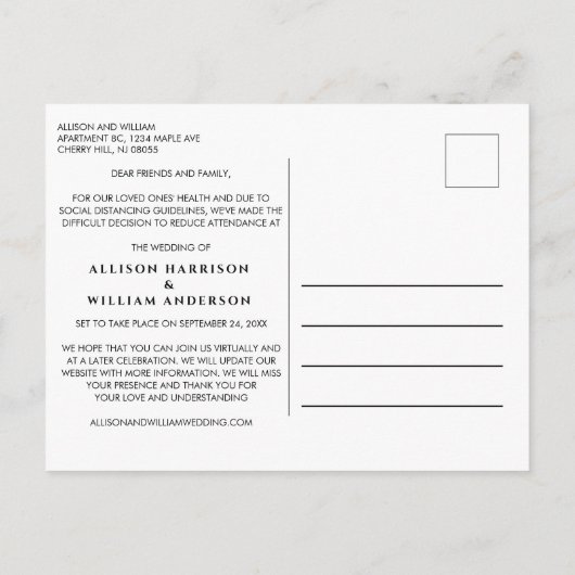 Kleinere Verminderde Update van het Weddenschap Aankondigingskaart (Achterkant)