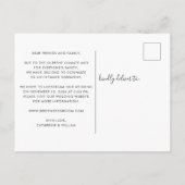 Kleinere Wedding Same Love Typografie Downsizing Aankondigingskaart (Achterkant)