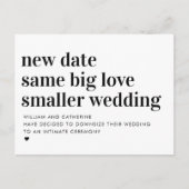 Kleinere Wedding Same Love Typografie Downsizing Aankondigingskaart (Voorkant)