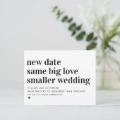 Kleinere Wedding Same Love Typografie Downsizing Aankondigingskaart (Staand voorkant)