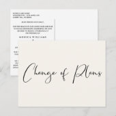Kleinere weduwenwijziging van plannen van Cream El Aankondigingskaart (Voorkant / Achterkant)