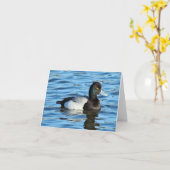 Kleinere Weegschaal - Bluebill Duck Drake Kaart (Gele Bloem)