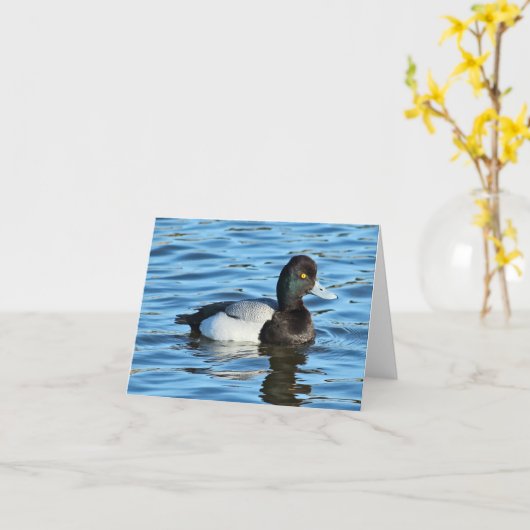 Kleinere Weegschaal - Bluebill Duck Drake Kaart (Gele Bloem)