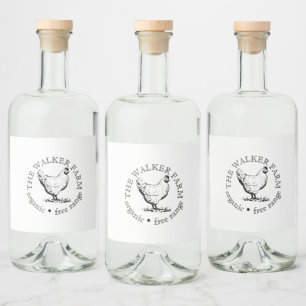 Kleines boerderijbedrijf Promotionele Logo Likeurfles Etiket
