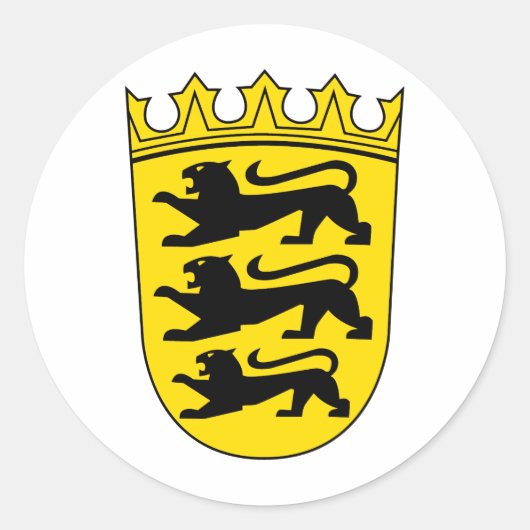 Kleines Wappen von Baden-Württemberg Ronde Sticker (Voorkant)
