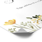 Kleingeel wildbloemetje op maat gemaakt tekstbord poster (Hoek)