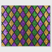 Kleingroene, paarse en goudglitterpaillet cadeaupapier (Vlak)