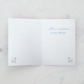 Kleinkind Aangepaste naam en datum Doop Blauwe Lam Kaart (Binnen)