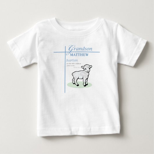 Kleinkind Doop Blauwe Jongen Lam Geschenk (Voorkant)