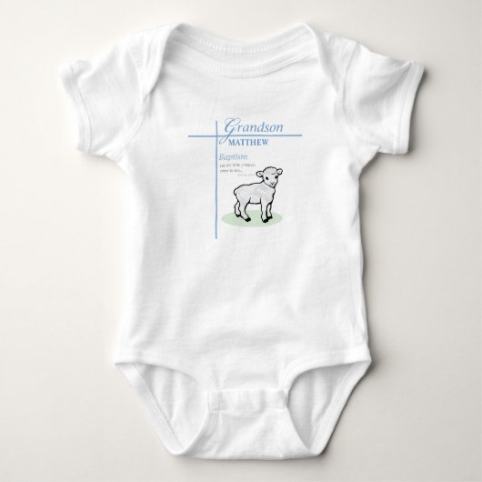 Kleinkind Doop Blauwe Jongen Lam Geschenk Romper (Voorkant)