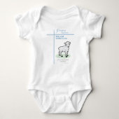 Kleinkind Doop Blauwe Lam Geschenk Met Naam Romper (Voorkant)