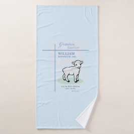 Kleinkind Doop Blauwe Lam Persoonlijk Badhanddoek