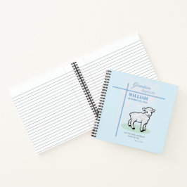 Kleinkind Doop Blauwe Lam Persoonlijk Notitieboek