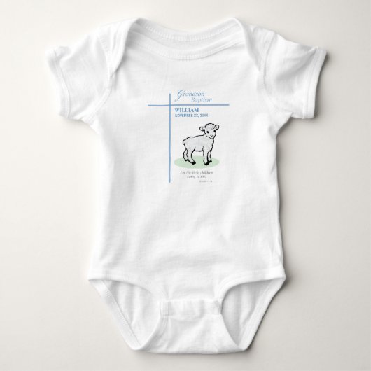 Kleinkind Doop Blauwe Lam Persoonlijk Romper (Voorkant)