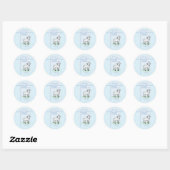 Kleinkind Doop Blauwe Lam Persoonlijk Ronde Sticker (Vel)