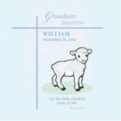 Kleinkind Doop Blauwe Lam Persoonlijk Sticker (Voorkant)