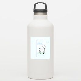 Kleinkind Doop Blauwe Lam Persoonlijk Sticker