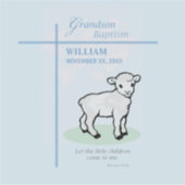 Kleinkind Doop Blauwe Lam Persoonlijk Sticker (Voorkant)