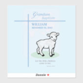 Kleinkind Doop Blauwe Lam Persoonlijk Sticker (Vel)