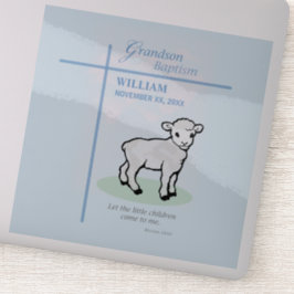 Kleinkind Doop Blauwe Lam Persoonlijk Sticker