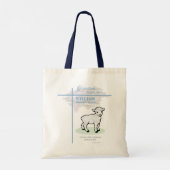 Kleinkind Doop Blauwe Lam Persoonlijk Tote Bag (Achterkant)