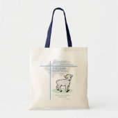Kleinkind Doop Blauwe Lam Persoonlijk Tote Bag (Voorkant)