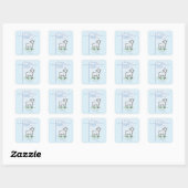 Kleinkind Doop Blauwe Lam Persoonlijk Vierkante Sticker (Vel)