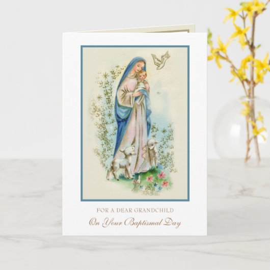 Kleinkind doop doop grootouder kaart (Gele Bloem)