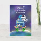 Kleinkind Gefeliciteerd 4e verjaardag Astronaut me Kaart (Voorkant)