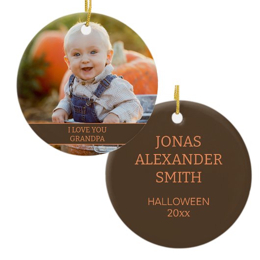 Kleinkind Grootvader Halloween Foto Keramisch Ornament