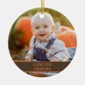 Kleinkind Grootvader Halloween Foto Keramisch Ornament (Voorkant)