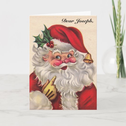 Kleinkind Jongen of Meisje Kerstmis Kaart Naam & D (Voorkant)