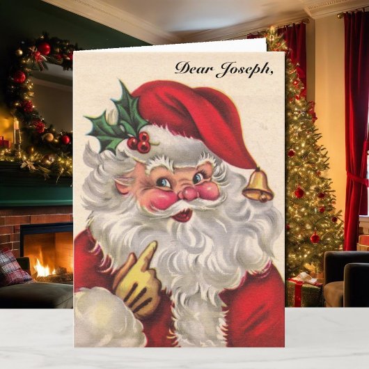 Kleinkind Jongen of Meisje Kerstmis Kaart Naam & D