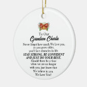 Kleinkind kerstcadeau van grootouders keramisch ornament (Links)