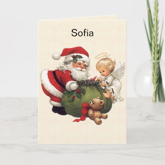 Kleinkind Naam Sinterklaas Kerstmis Personaliseren Feestdagen Kaart (Voorkant)