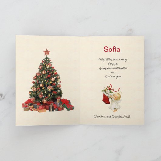 Kleinkind Naam Sinterklaas Kerstmis Personaliseren Feestdagen Kaart (Binnen)