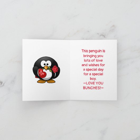KLEINKIND VAN DE PINGUÏN VALENTIJN KAART (Binnen)