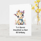 Kleinkind verjaardagsbericht giraffe safari oerwou kaart (Gele Bloem)