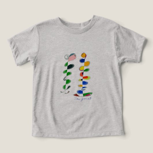 Kleinkinder Shirt mit zwei bunten lustigen Figuren (Design voorkant)