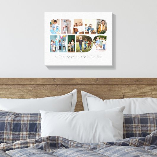 Kleinkinderen 9 Fotocollage, Cadeau voor grootoude Canvas Afdruk (Insitu (Slaapkamer))