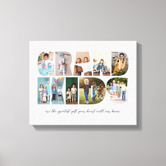 Kleinkinderen 9 Fotocollage, Cadeau voor grootoude Canvas Afdruk (Voorkant)
