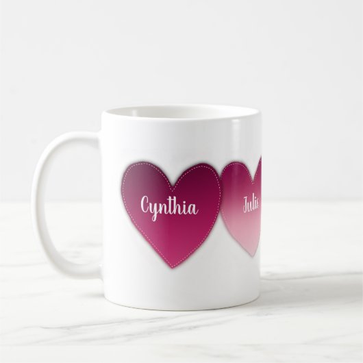 Kleinkinderen aangepaste naam keten van gepatchte  koffiemok (Links)